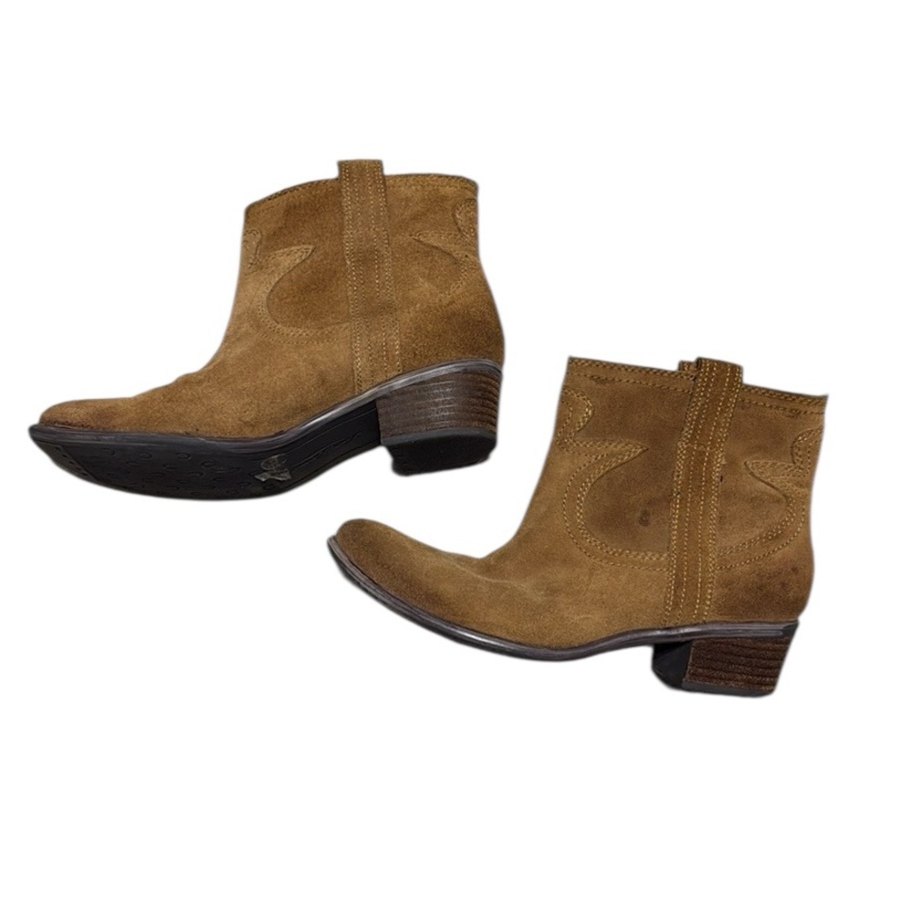 Lucky Brand Terra Brown Suede Western Ankle Boots 7